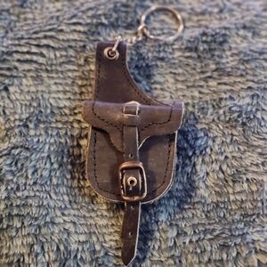 Vintage Saddle Bag Leather Keychain Pouch - Unbranded